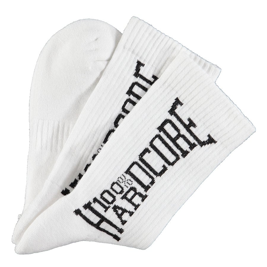 100% Hardcore Socks White