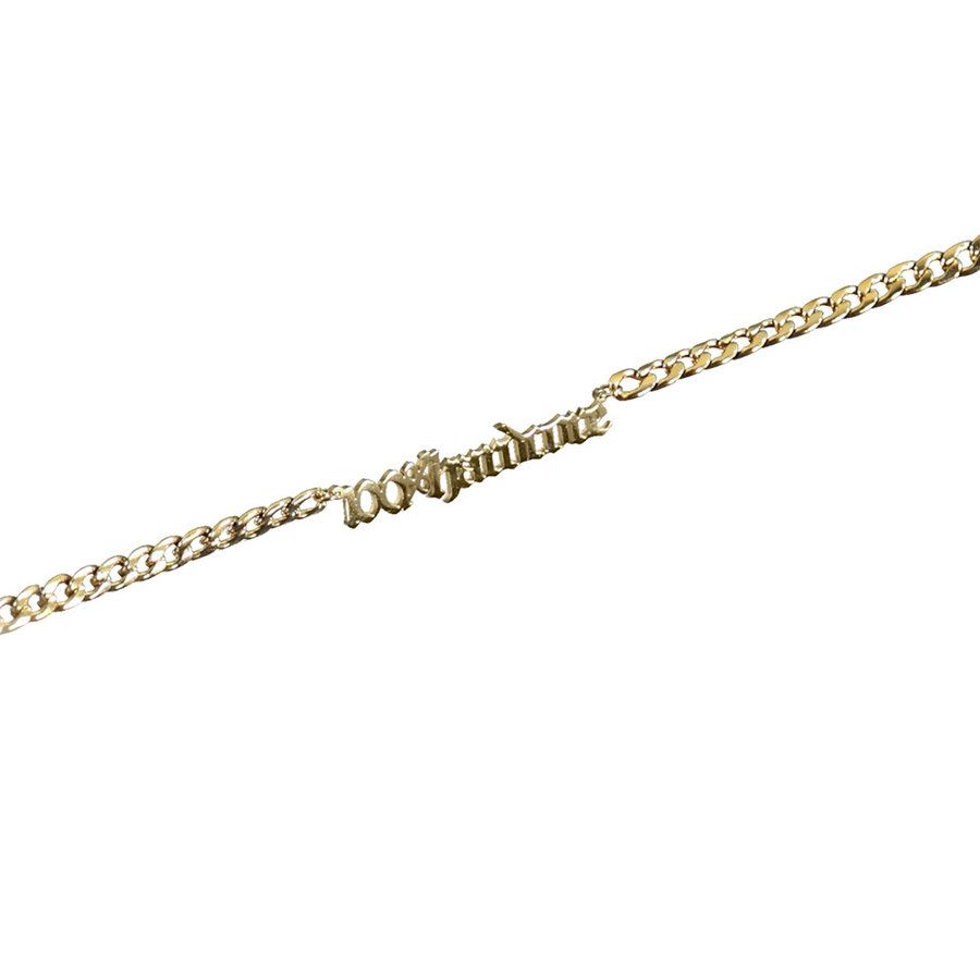 100% Hardcore Necklace Logo GOLD