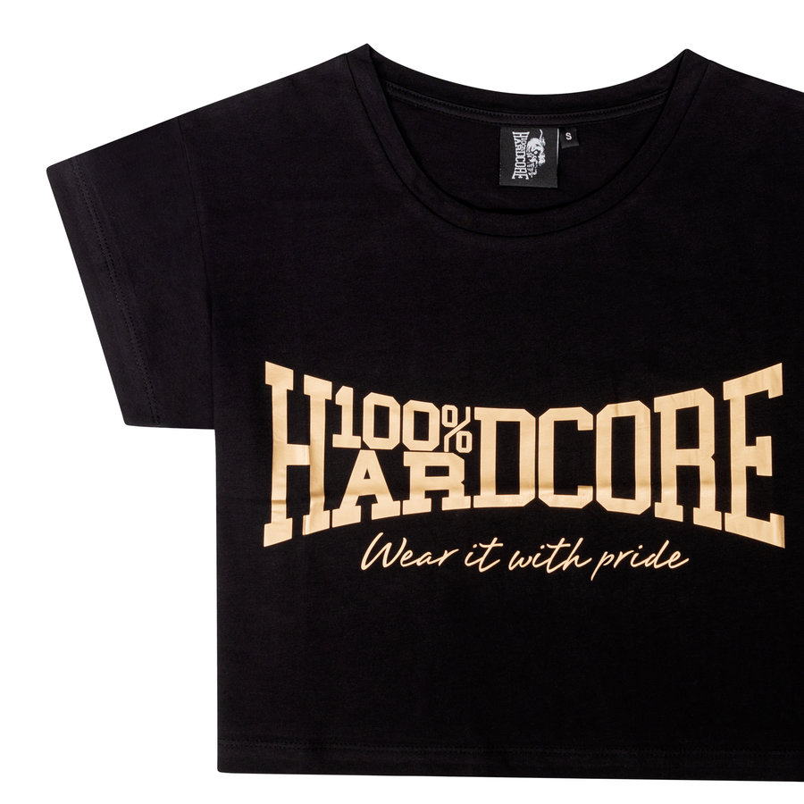 100% HC Cropped Tee Essential Black - Gold