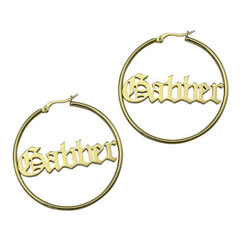  100% Hardcore earring GABBER 5 CM GOLD 