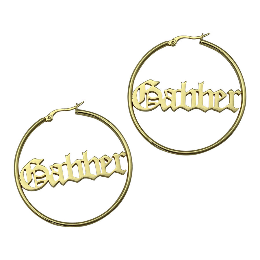 100% Hardcore earring GABBER 5 CM GOLD