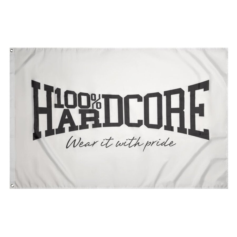 100% Hardcore Banner Wear It White