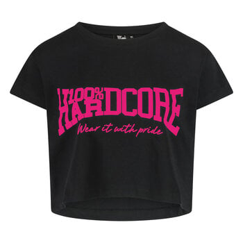  100% HC WMN Cropped T-shirt Essential Black / Pink 