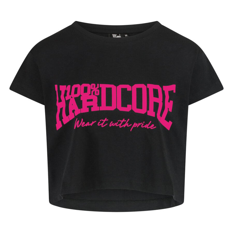 100% HC WMN Cropped T-shirt Essential Black / Pink