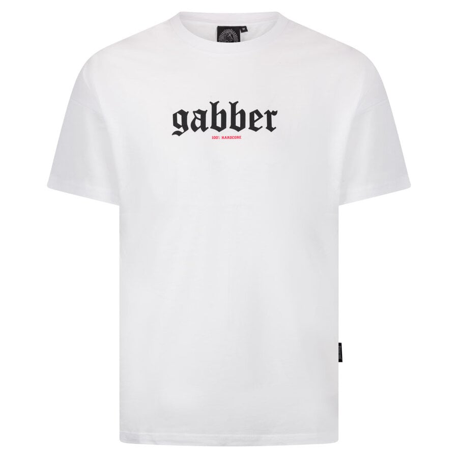 100% HC T-shirt GABBER Big White