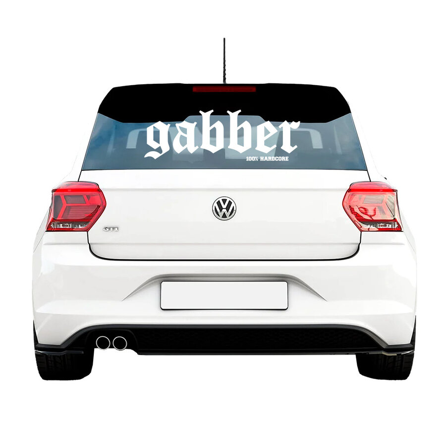 100% Hardcore Carsticker GABBER White