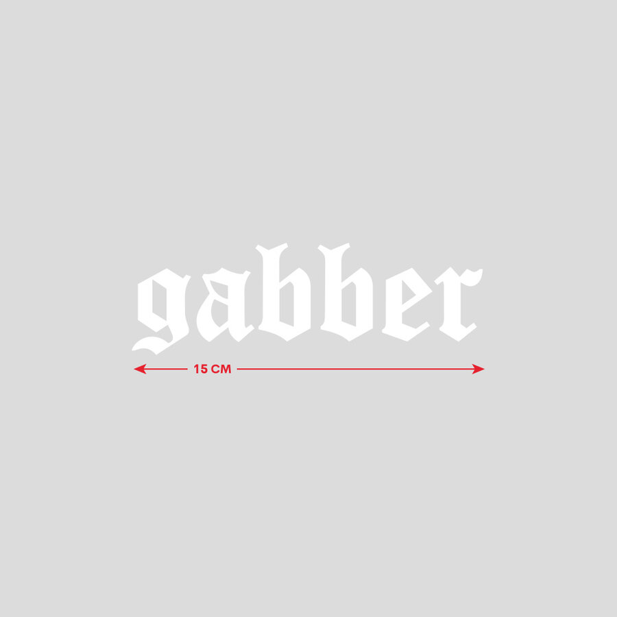 100% Hardcore MINI Carsticker GABBER White