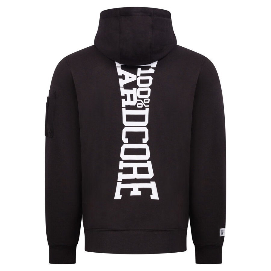 100% HC Hooded Zipper Vertical Black