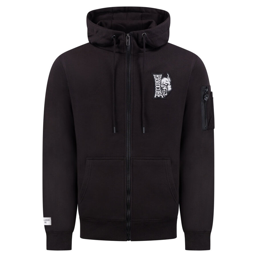 100% HC Hooded Zipper Vertical Black
