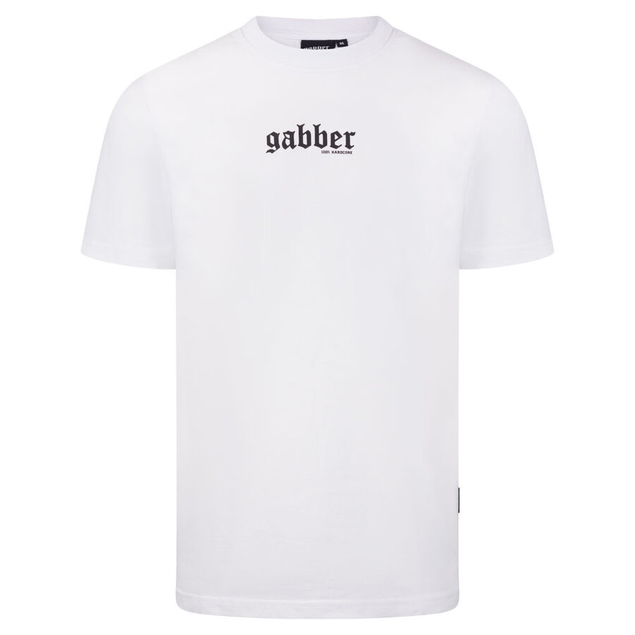 100% HC T-shirt Gabber Vertical White