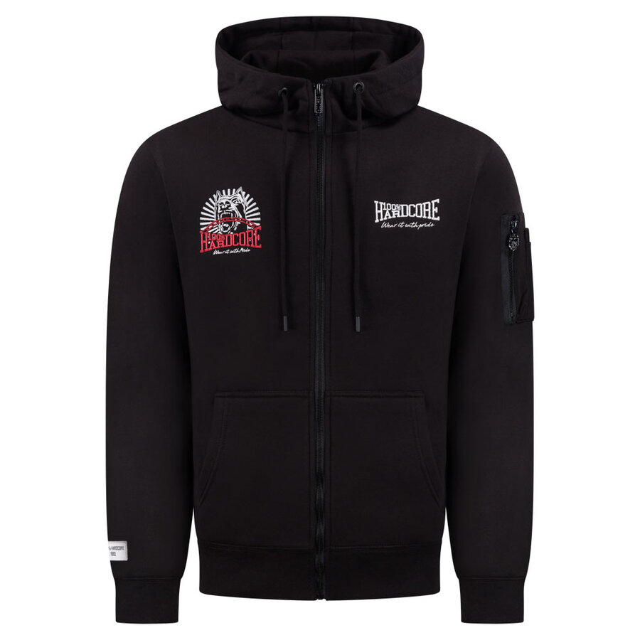 100% HC Hooded Zipper Distorted Dog-1