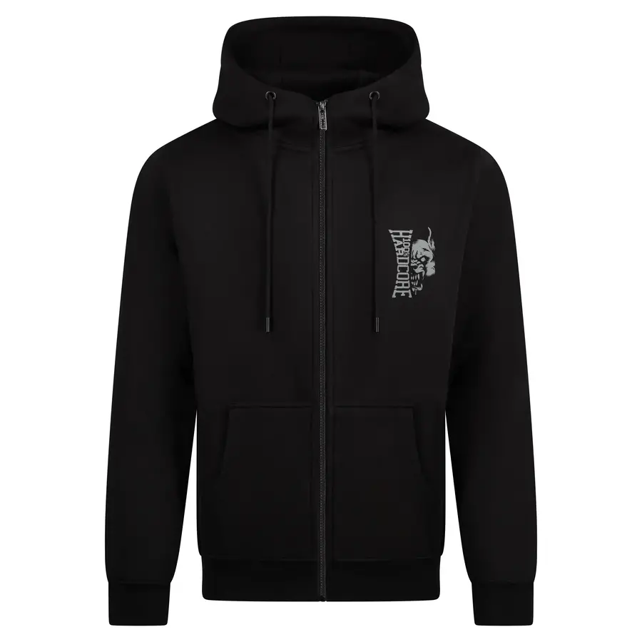 100% HC Hooded Zip Negative Black