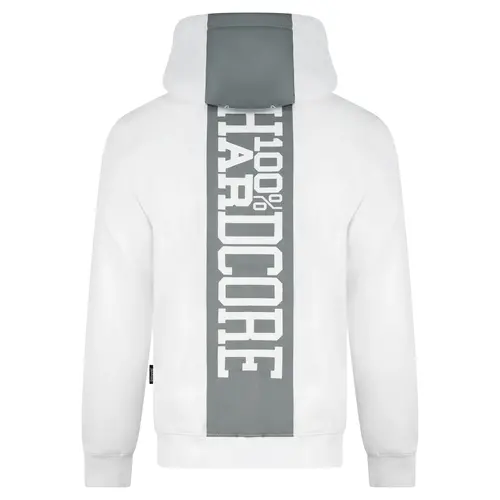  100% HC Hooded Zip Negative White 