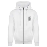 100% HC Hooded Zip Negative White