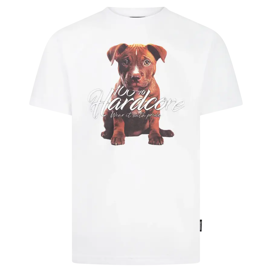 100% HC T-shirt White Puppy