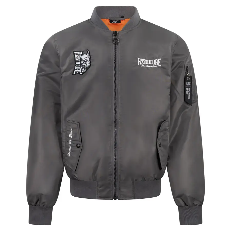 100% HC Bomber jacket Branded Rage Graphite
