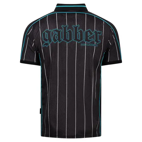  100% HC Footbal Shirt Striped GABBER Turqoise 