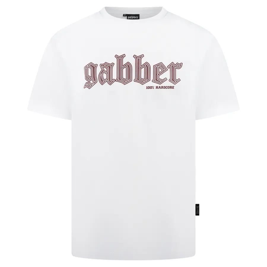 100% HC T-shirt Gabber Burgundy