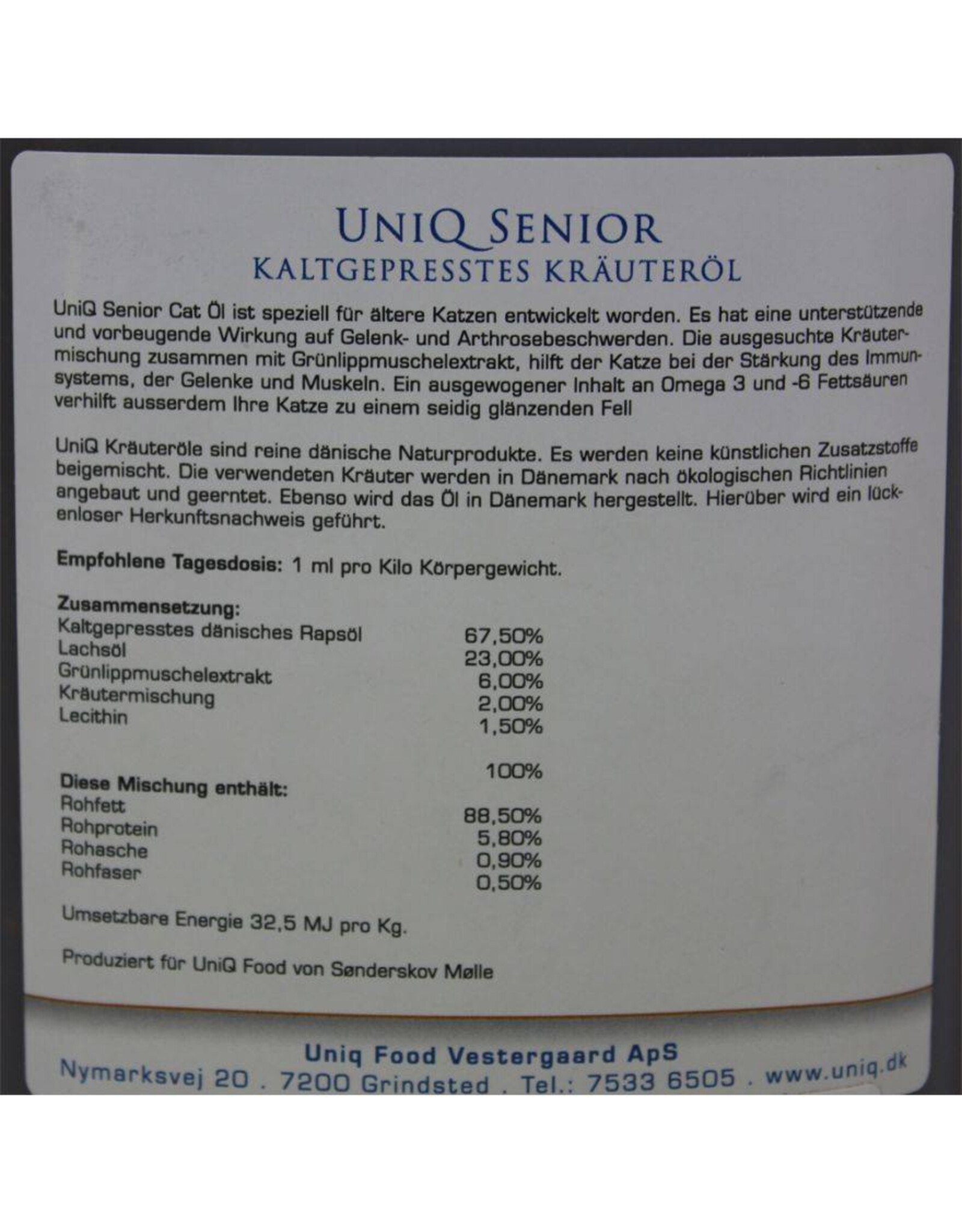 UniQ UniQ Senior Cat 0,5 Liter
