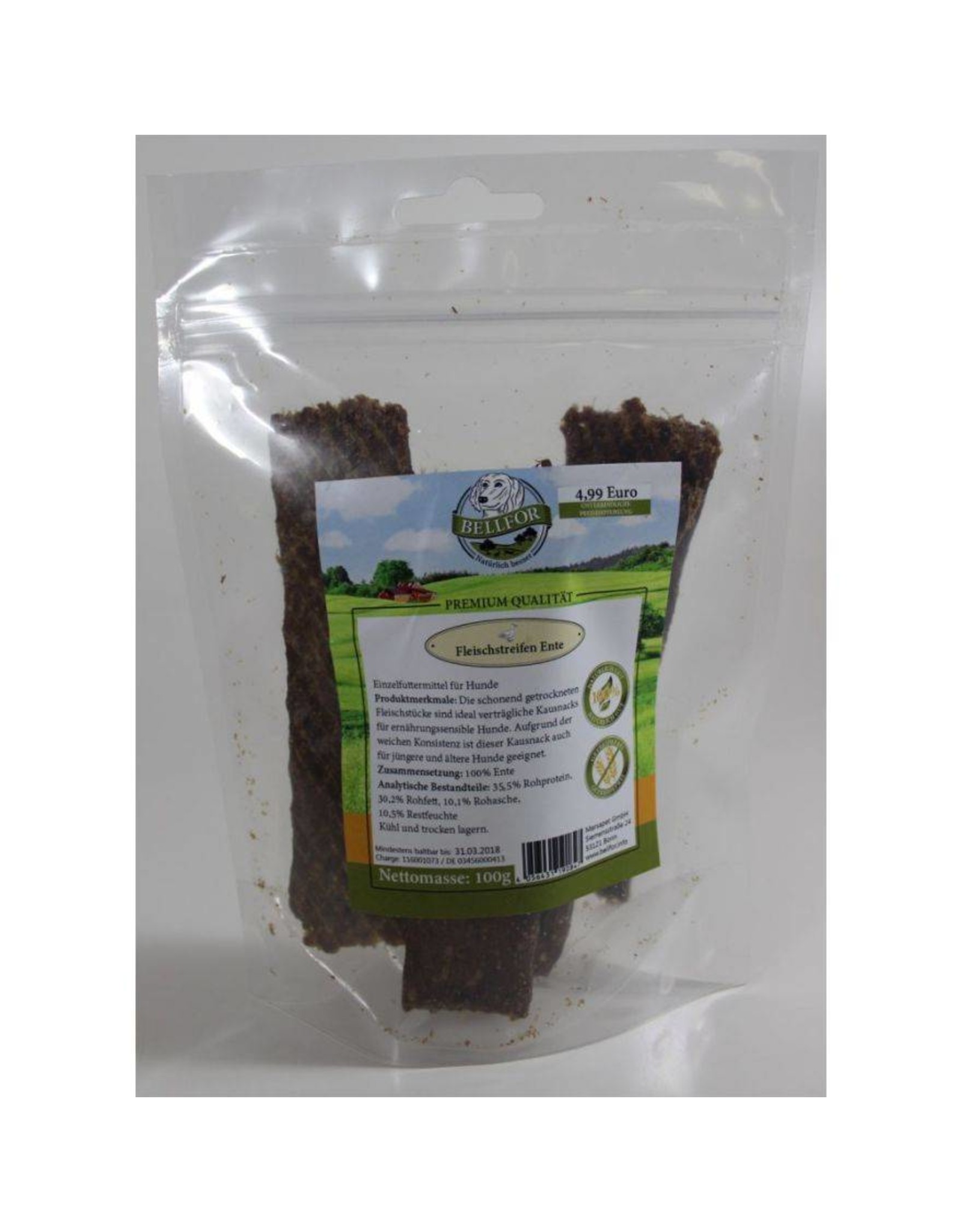 Bellfor Bellfor Fleischstreifen Ente 100g