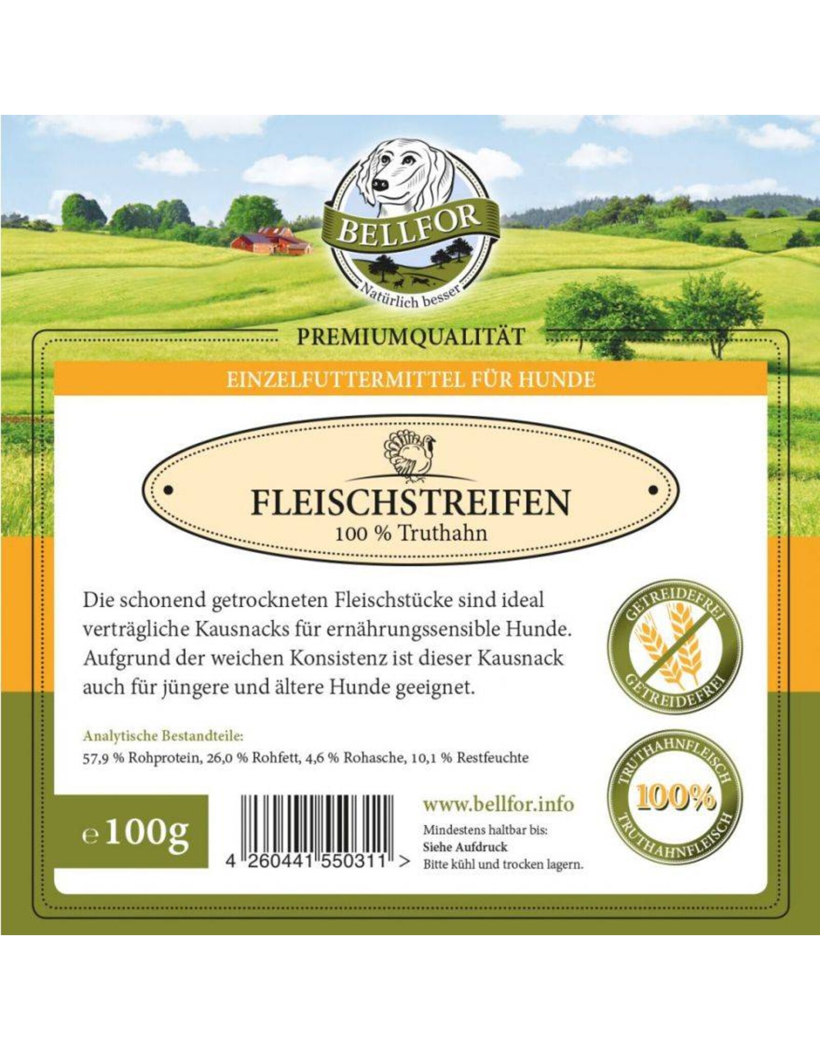 Bellfor Bellfor Fleischstreifen Truthahn 100g