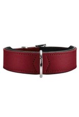 Hunter Hunter Halsband Leder Basic Nickel - Rot