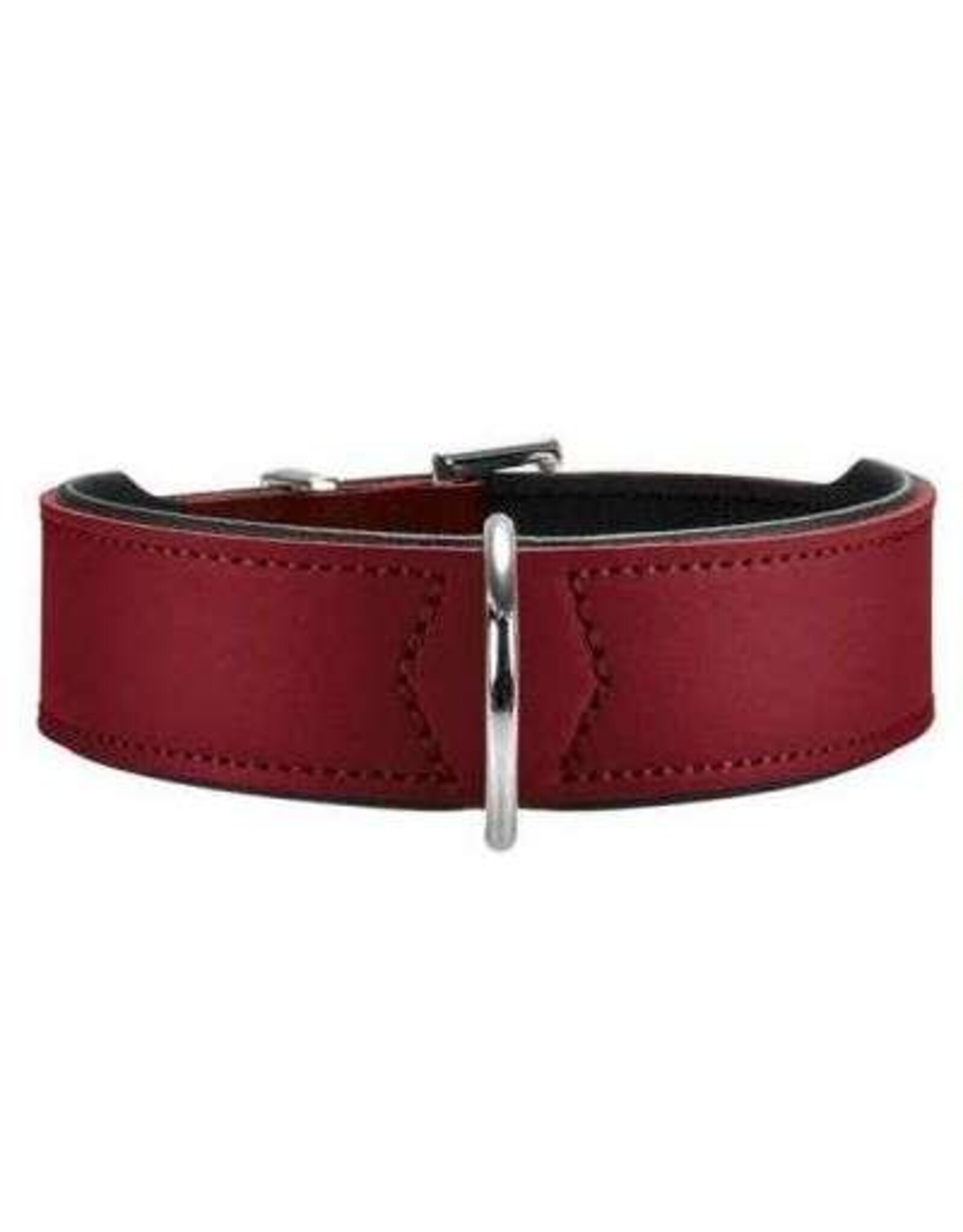 Hunter Hunter Halsband Leder Basic Nickel - Rot