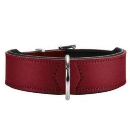 Hunter Hunter Halsband Leder Basic Nickel - Rot