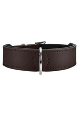 Hunter Hunter Halsband Leder Basic Nickel - Braun