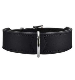 Hunter Hunter Halsband Leder Basic Nickel - Schwarz