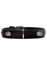 Hunter Hunter Halsband Leder Softie Stone Nickel - Schwarz
