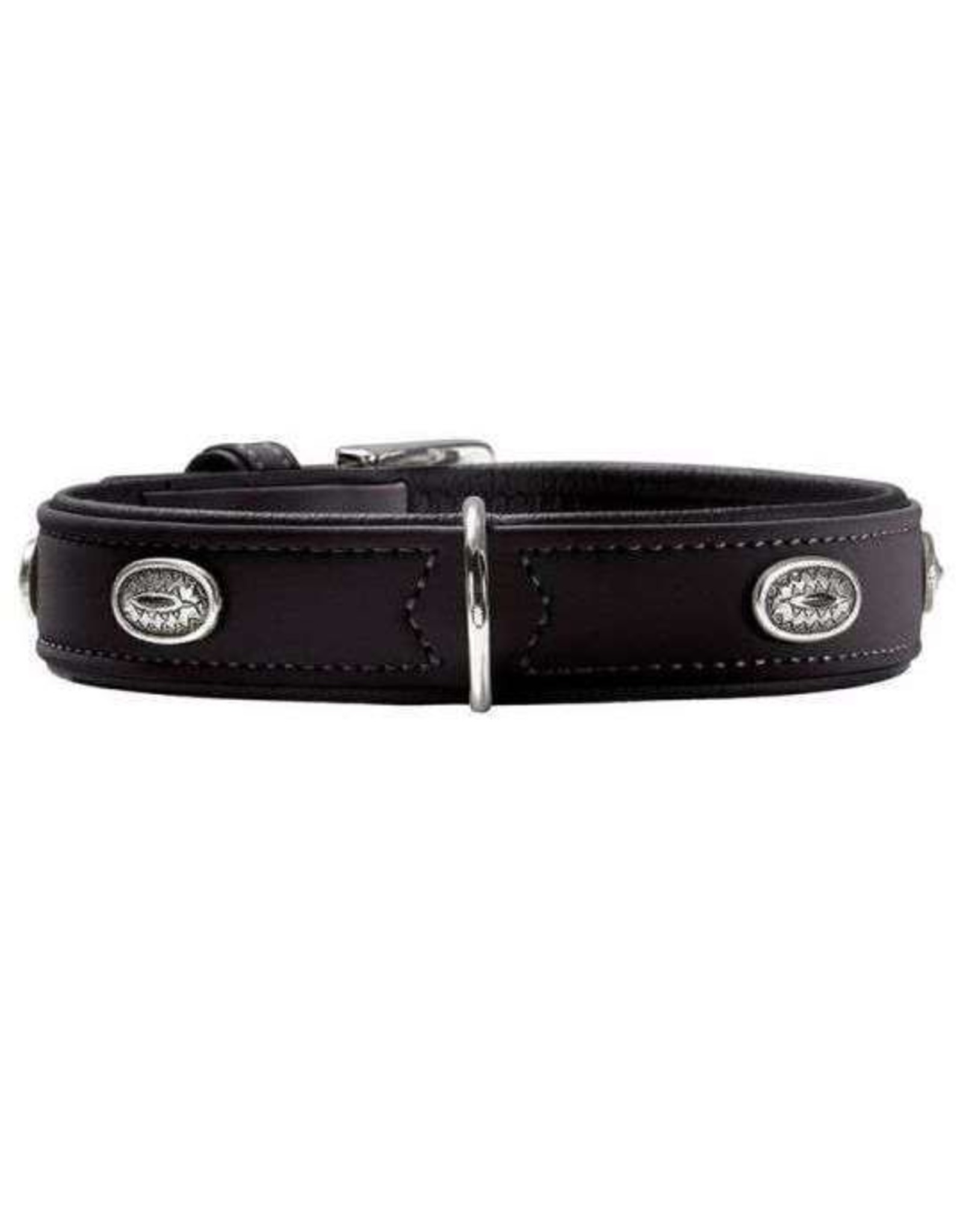 Hunter Hunter Halsband Leder Softie Stone Nickel - Schwarz