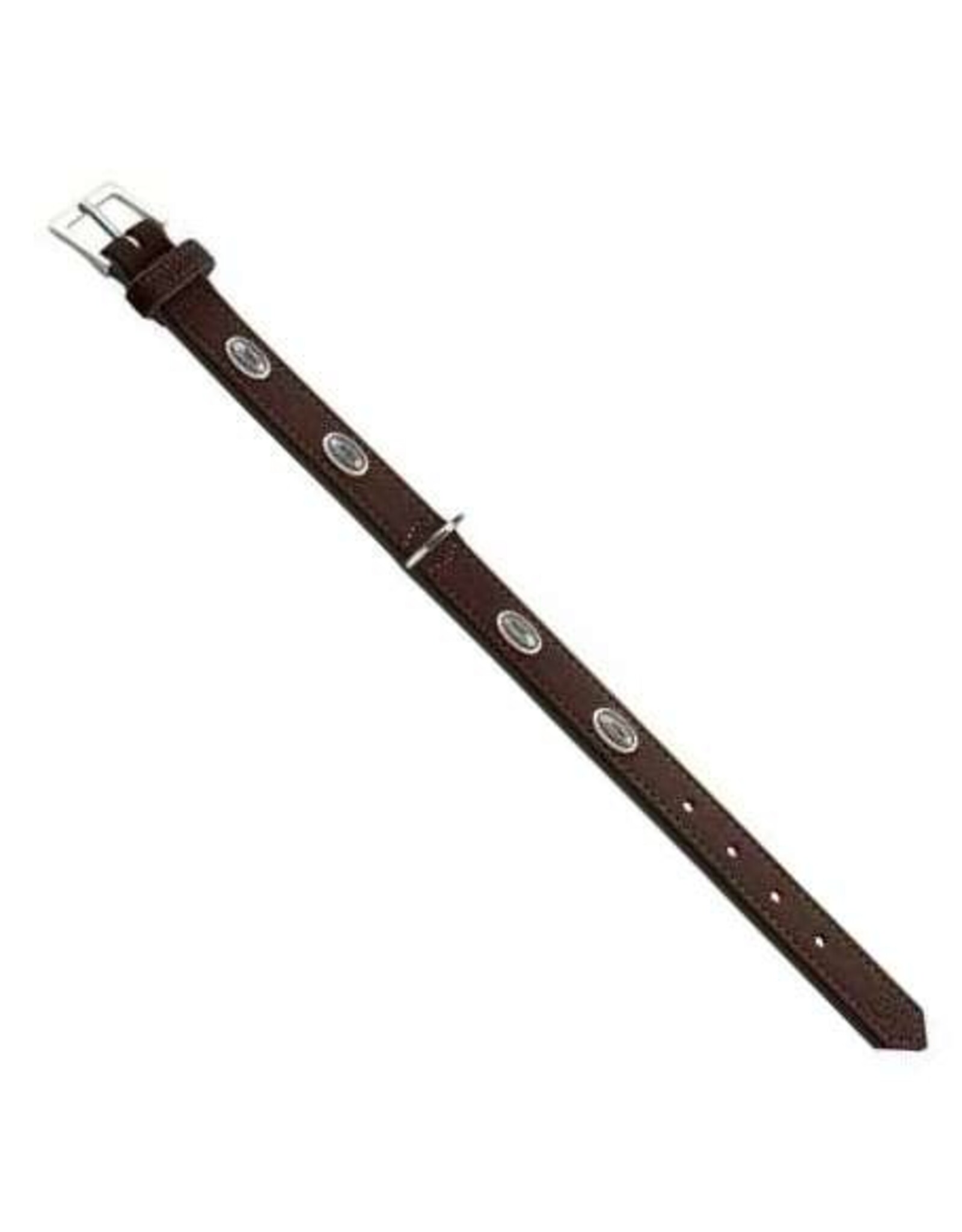 Hunter Hunter Halsband Leder Softie Stone Nickel - Braun/Nappa schwarz