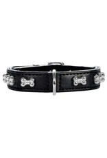 Hunter Hunter Halsband Modern Art Bone mini - Nickel - Schwarz
