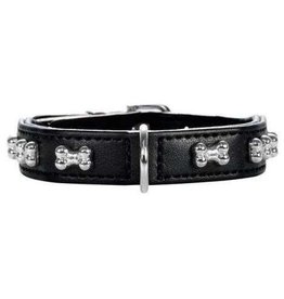 Hunter Hunter Halsband Modern Art Bone mini - Nickel - Schwarz