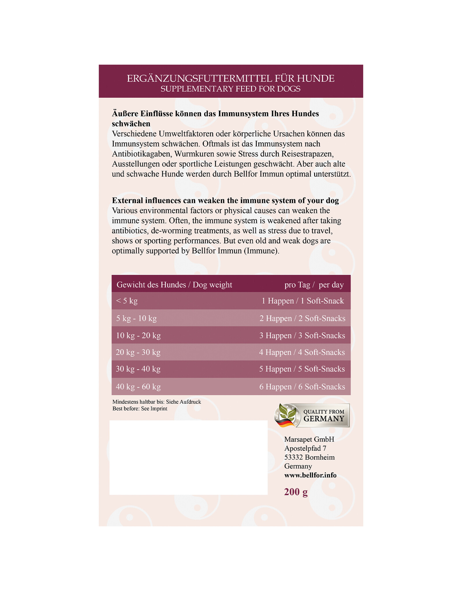 Bellfor Bellfor Immun Soft Happen 200g