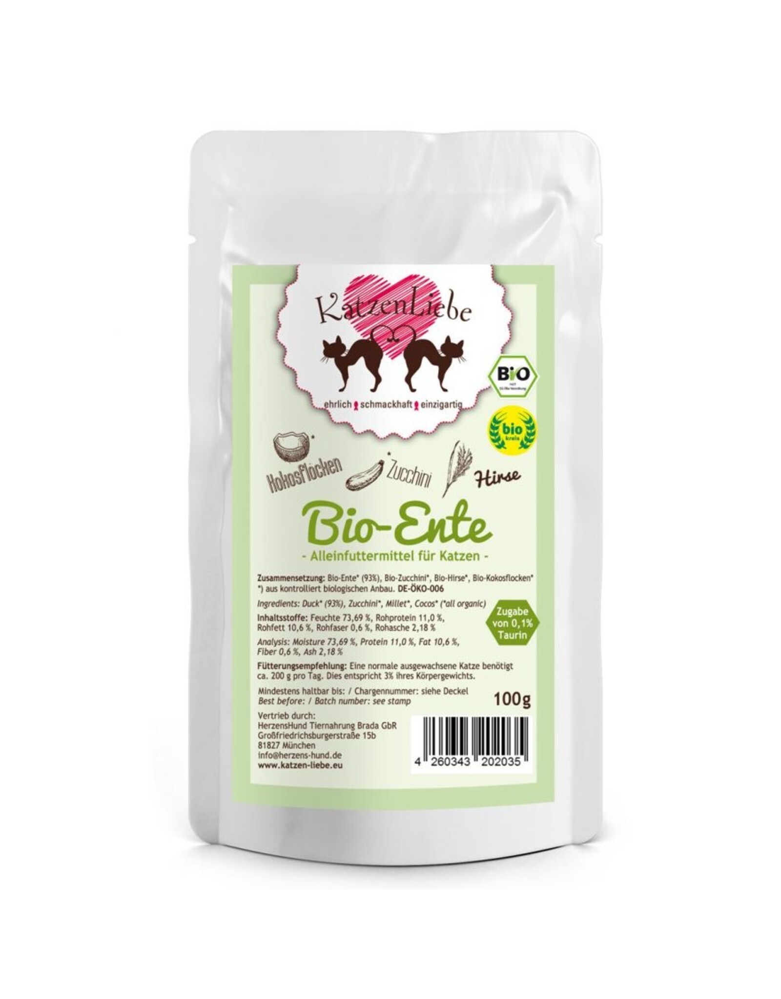 Katzenliebe Katzenliebe Bio-Ente mit Bio-Zucchini