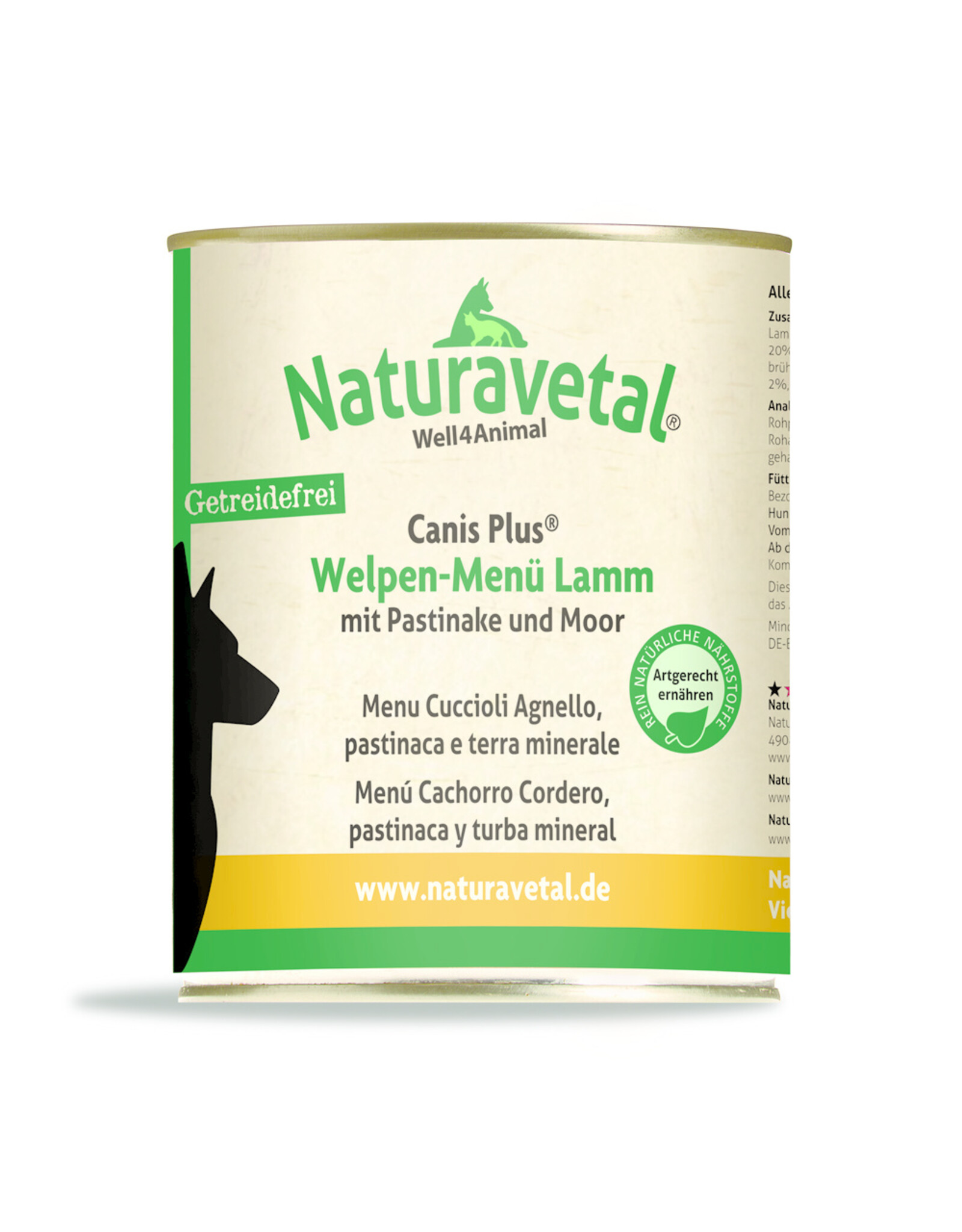 Naturavetal Naturavetal Canis Plus Welpen Menü Lamm 800g