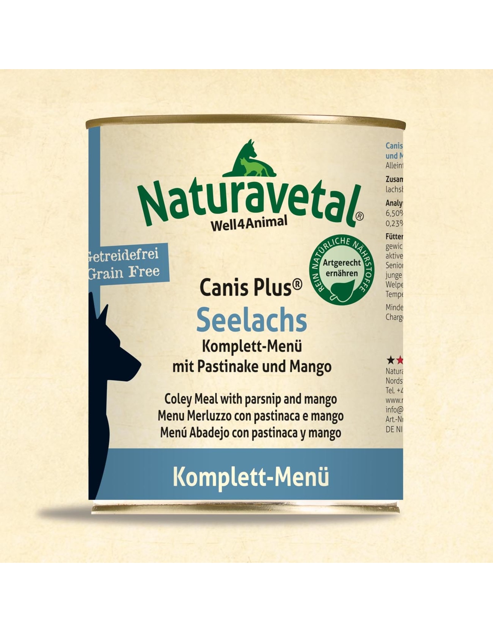 Naturavetal Naturavetal Canis Plus Komplett Menü Seelachs 800g