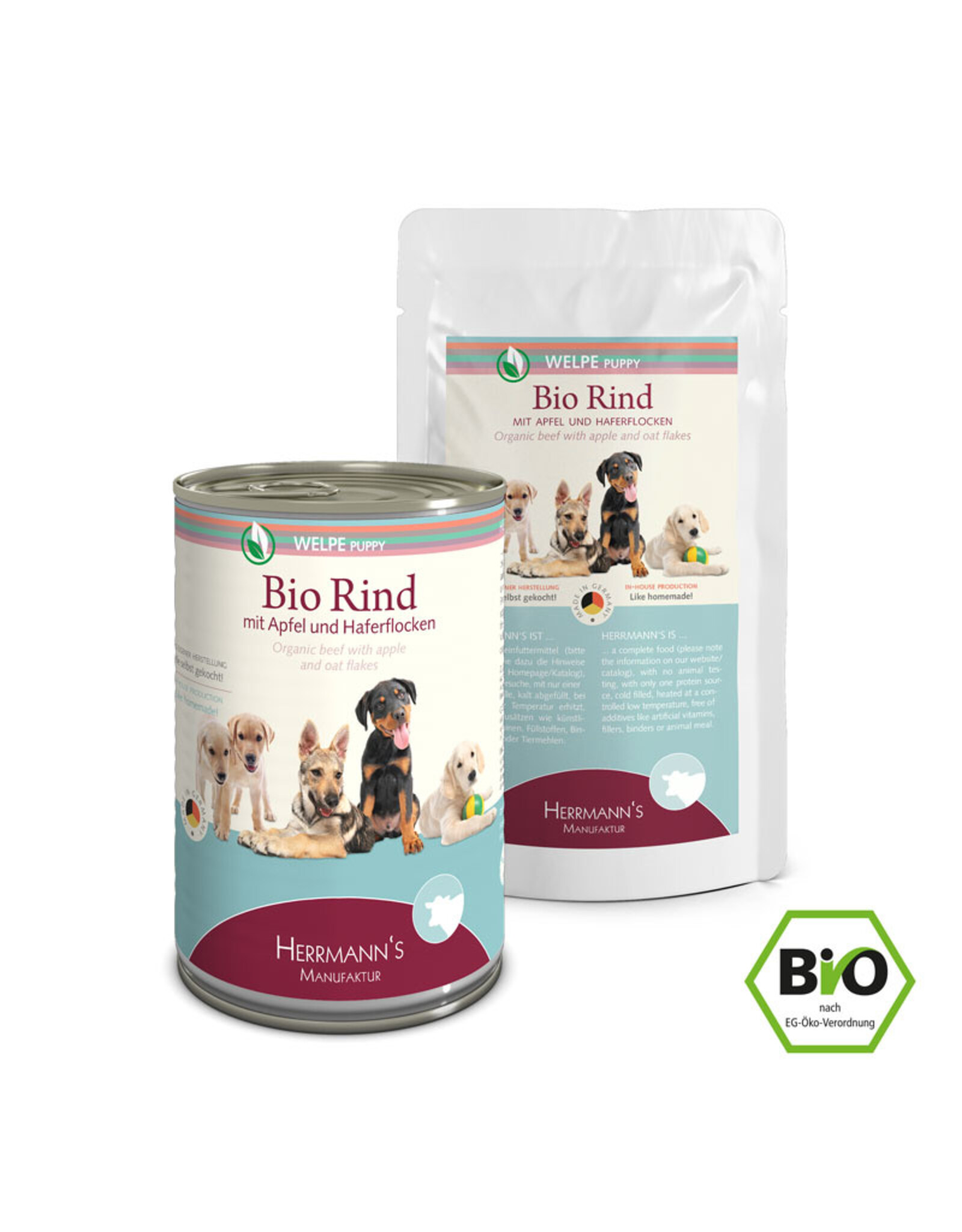 Herrmanns Herrmanns Bio Rind mit Apfel für Welpen