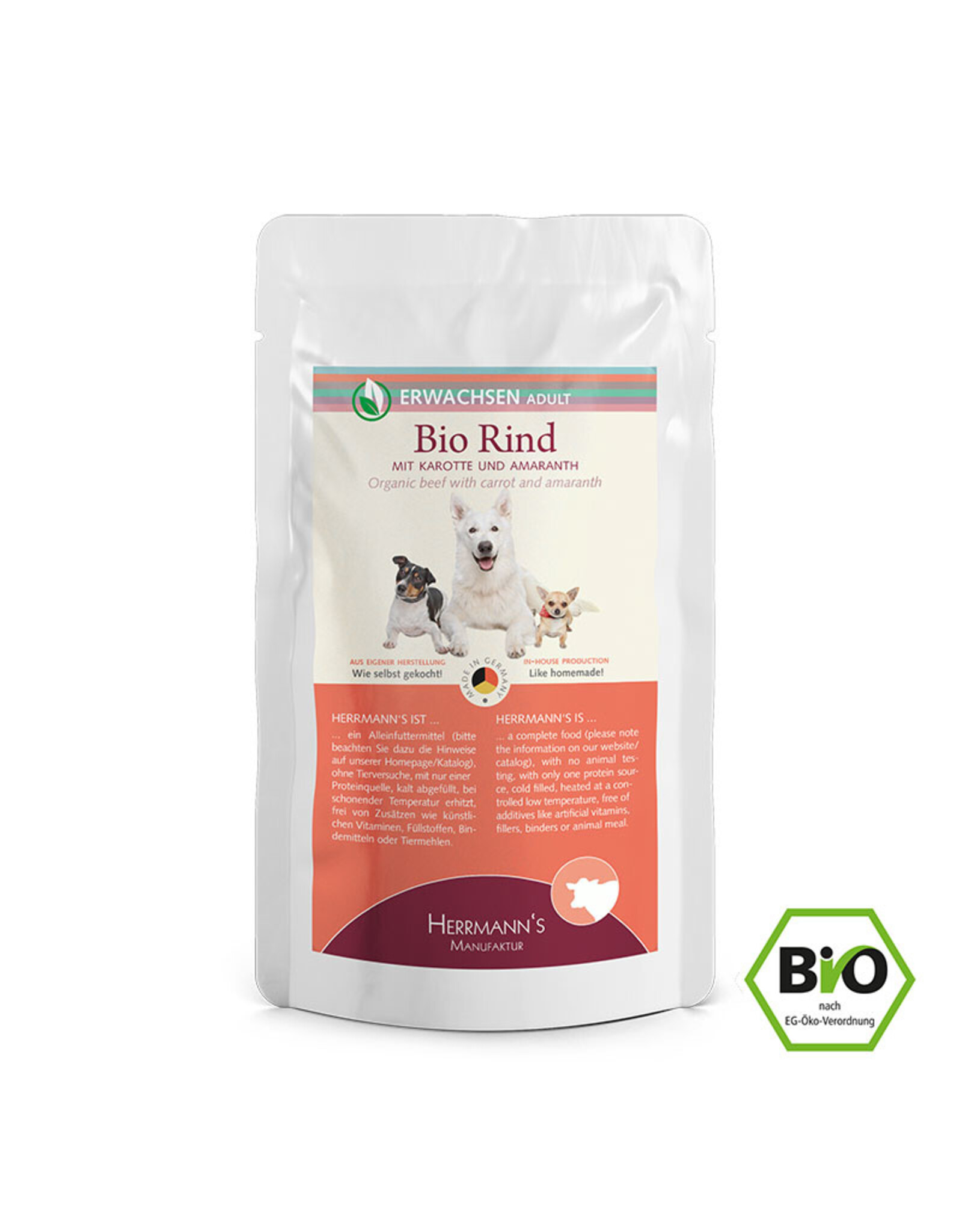 Herrmanns Herrmanns Bio Rind mit Karotten, Amaranth und Sellerie