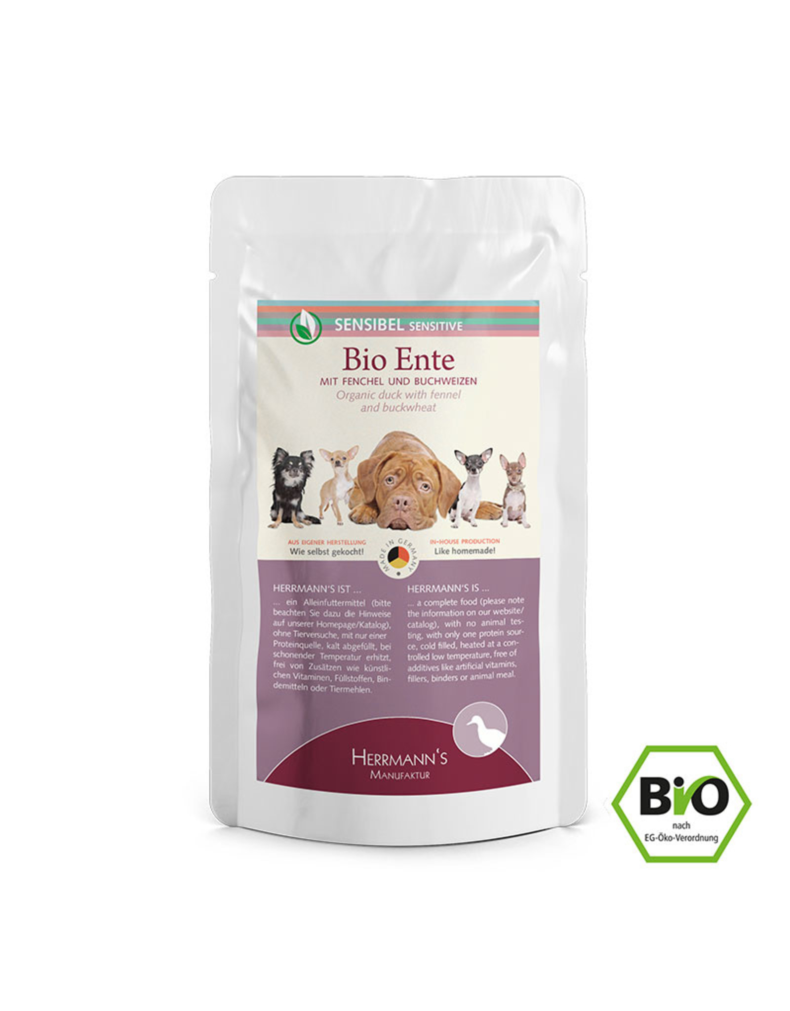 Herrmanns Herrmanns Bio Ente mit Fenchel und Buchweizen