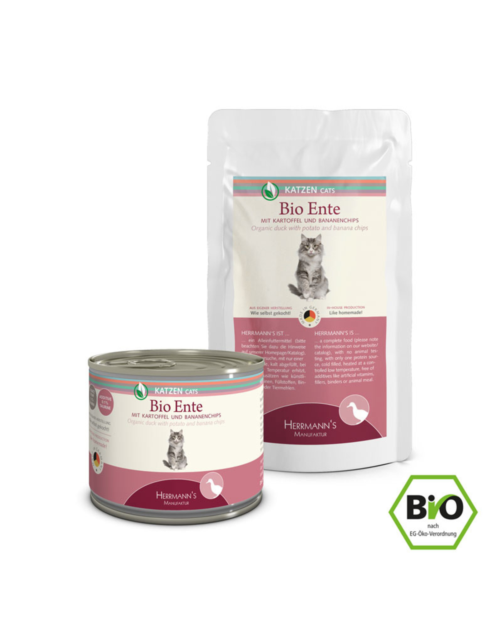 Herrmanns Herrmanns Katze - Bio Ente mit Kartoffeln und Bananenchips