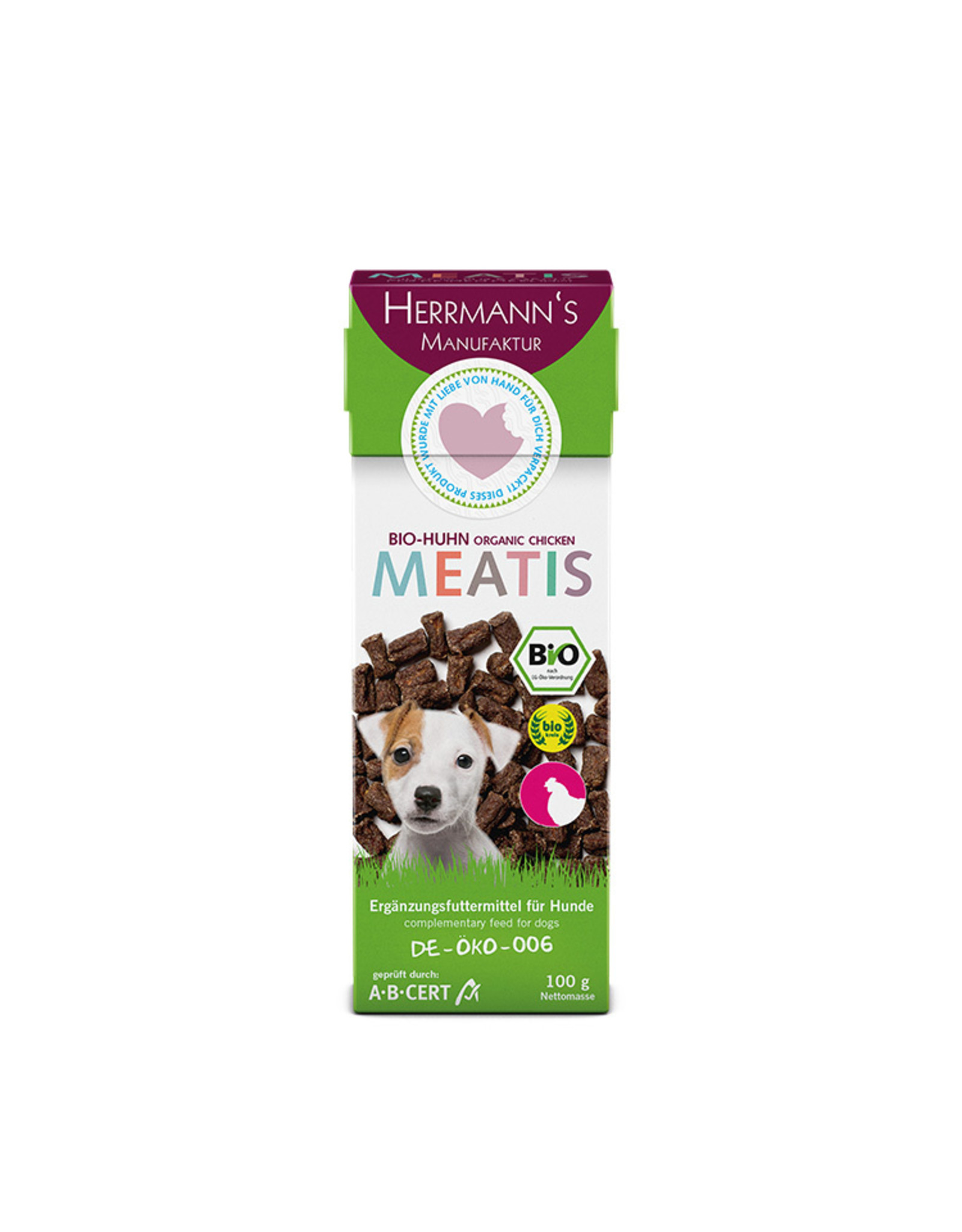 Herrmanns Herrmanns Meatis Bio-Huhn für den Hund 100g