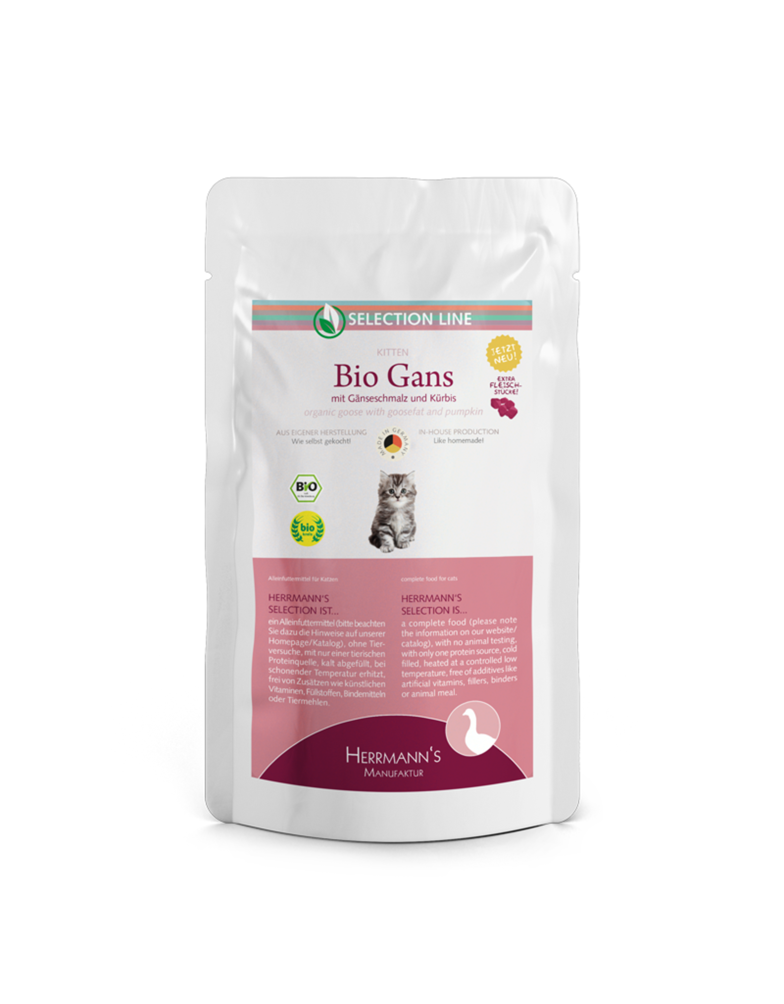 Herrmanns Herrmanns Katze 1stes Jahr Bio Kittennahrung Gans