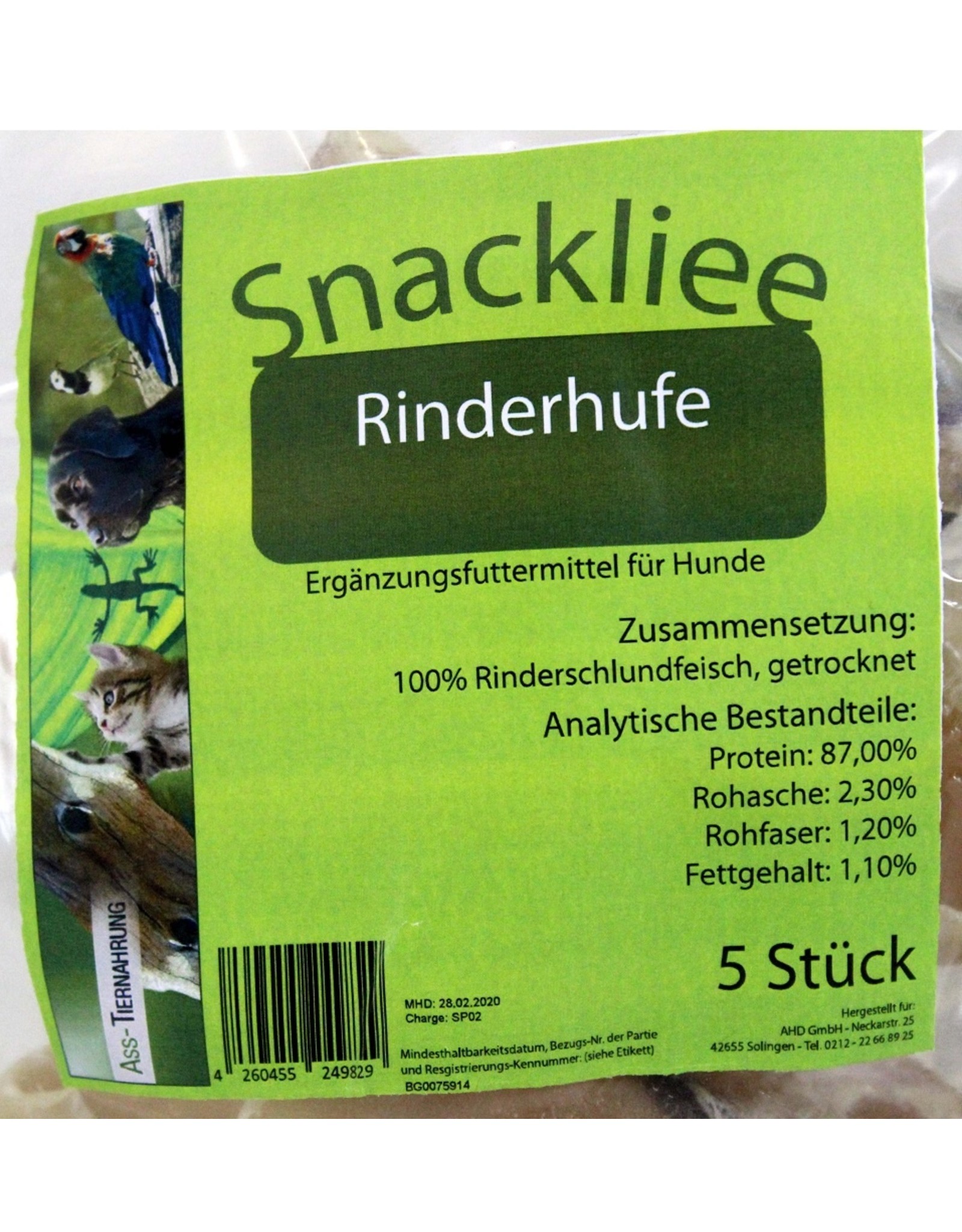 Snackliee Snackliee Rinder Hufe 5 Stück (150g)