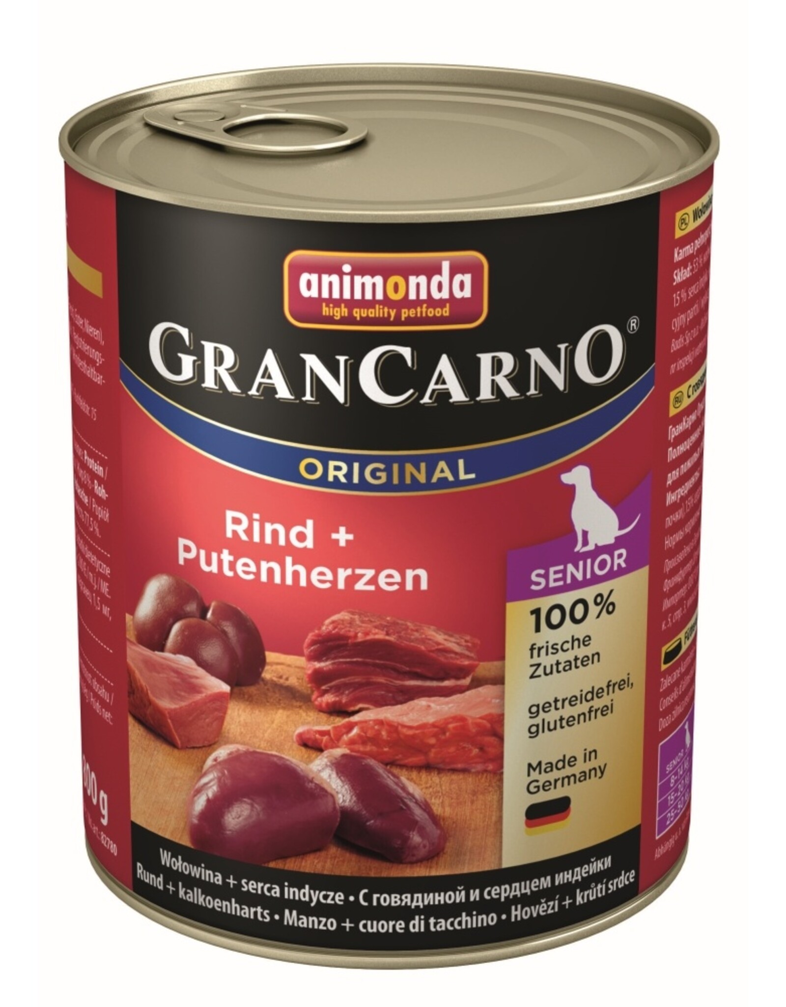 Animonda Animonda Dog Dose GranCarno Senior Huhn & Putenherzen 800g Dose