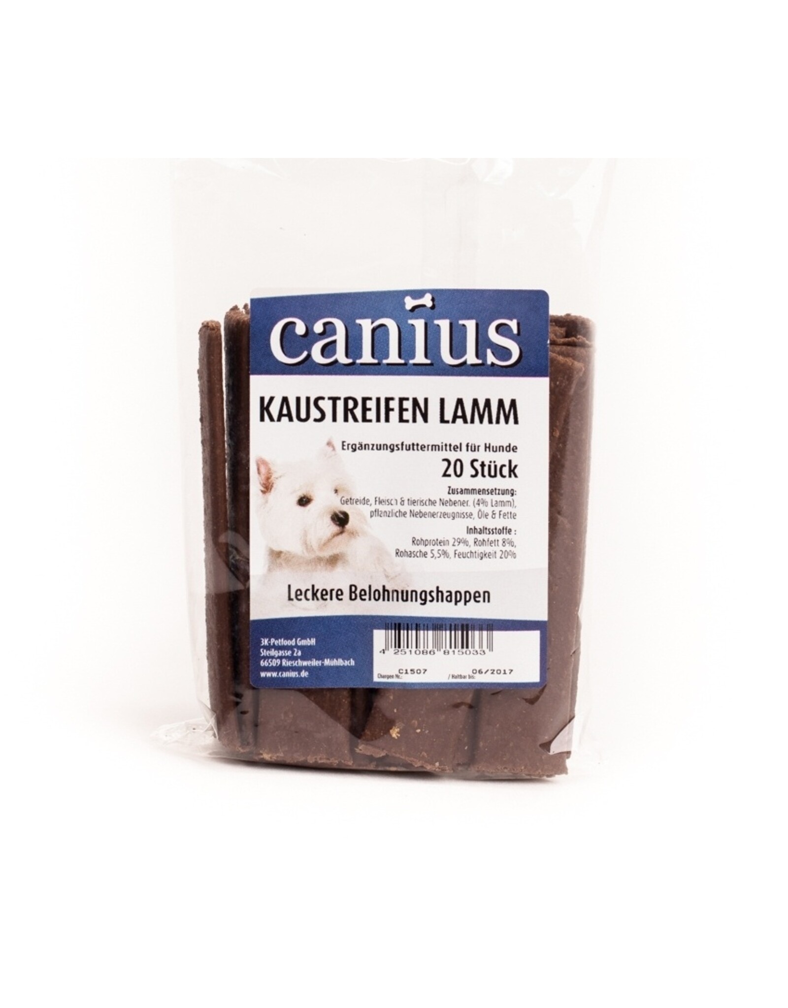 Canius Snacks Canius Kaustreifen Lamm, 20 Stück