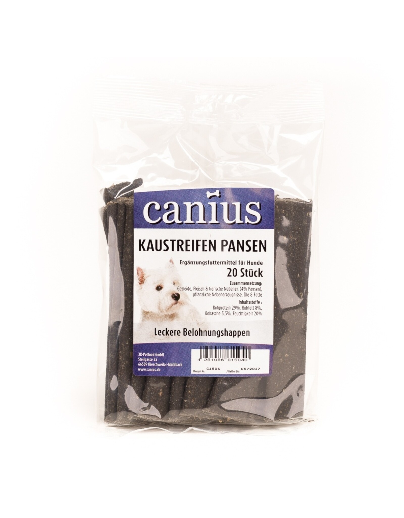 Canius Snacks Canius Kaustreifen Pansen, 20 Stück