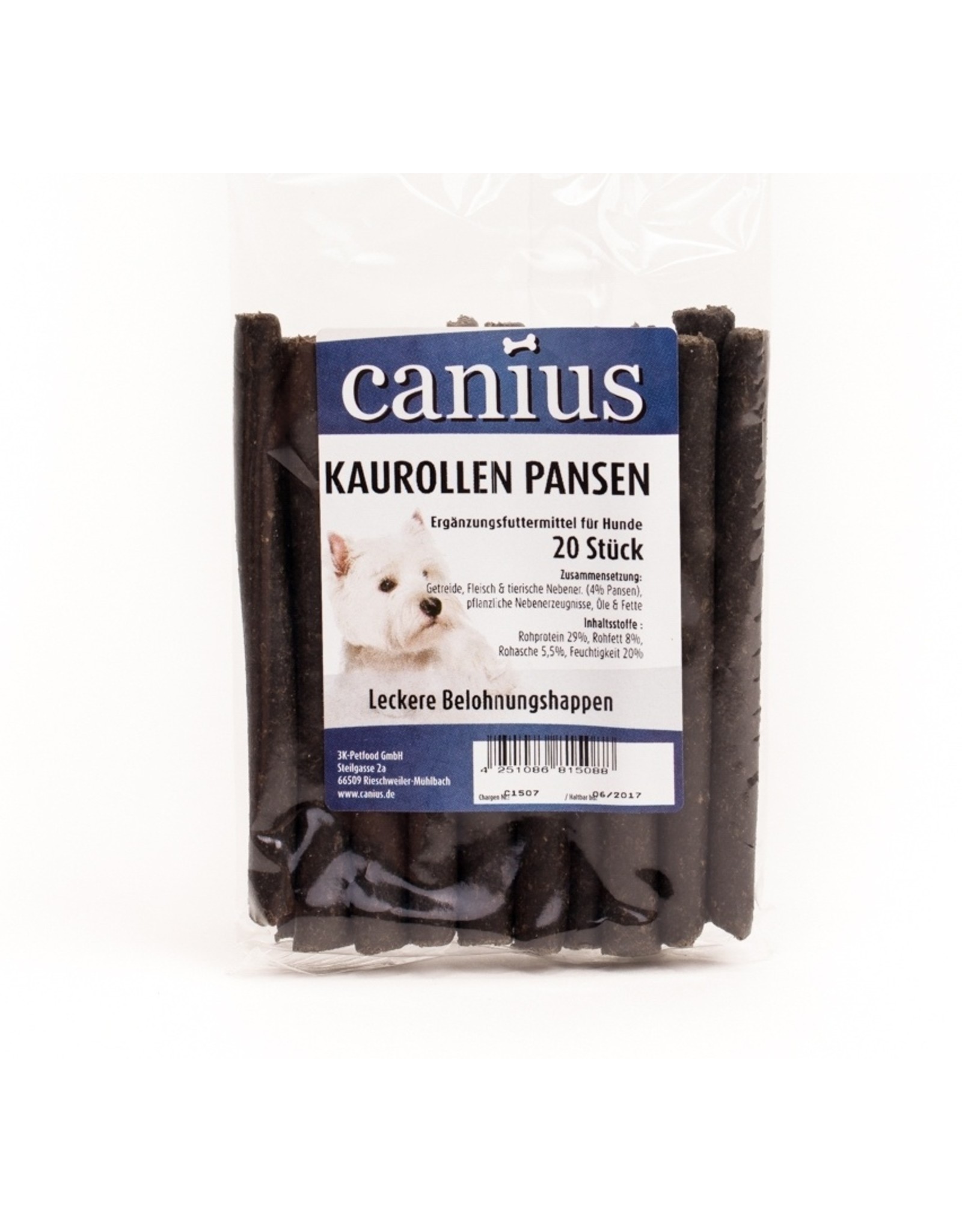 Canius Snacks Canius Kaurollen Pansen, 20 Stück